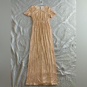Gold Sequence Maternity Dress
